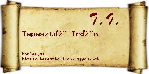 Tapasztó Irén névjegykártya